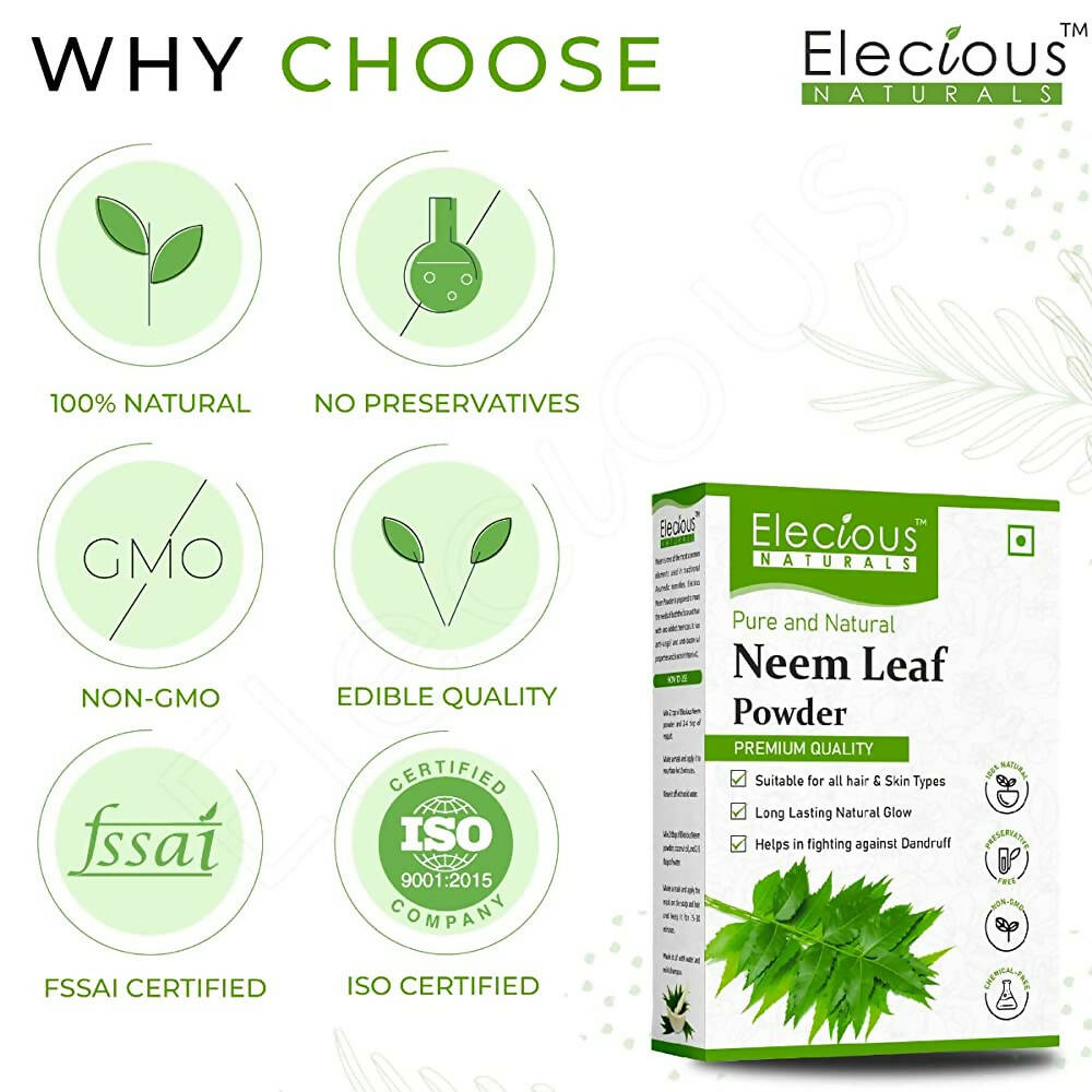 Elecious Naturals Neem Powder For Face Pack And Hair Mask | Grocsy