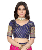 Vamika Pink Printed Art Silk Saree | Grocsy