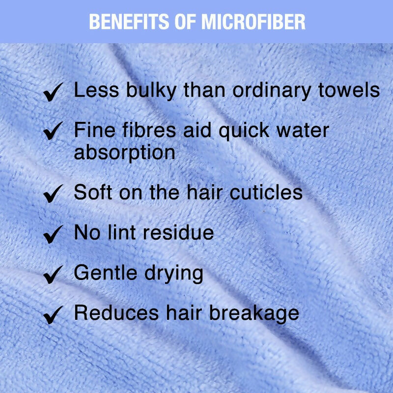 Nykaa Naturals Microfiber Hair Wrap for Frizz Free & Shiny Hair - Blue | Grocsy