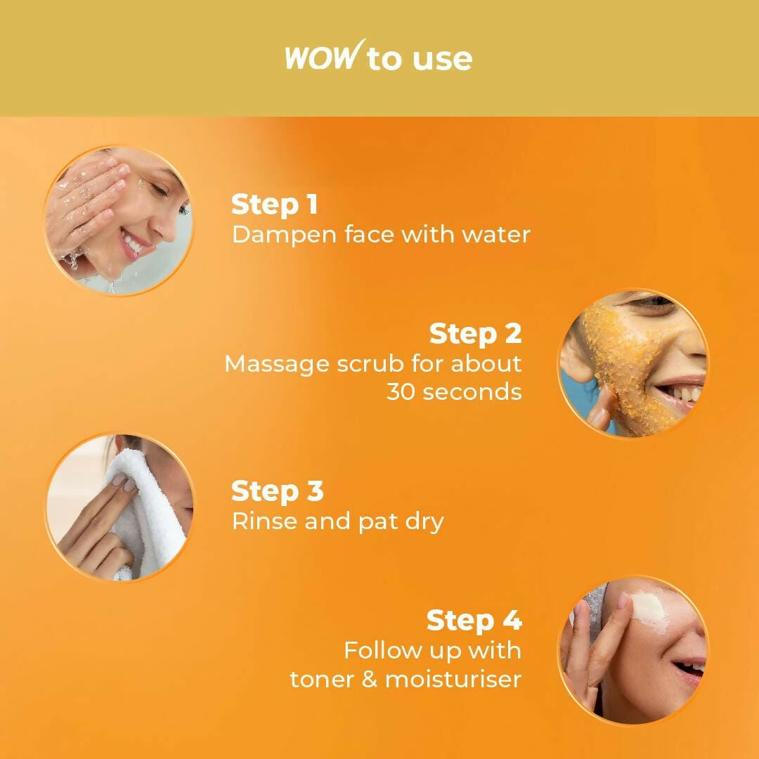 WOW Skin Science Ubtan + Hyaluronic Acid Detan Face Scrub For Gently Exfoliates, Removes Impurities, Hydrates Skin | Grocsy