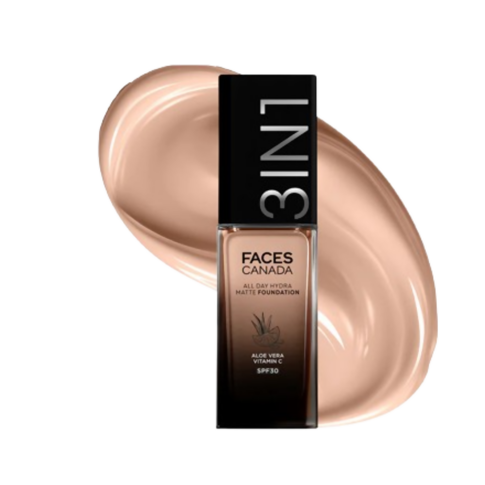 Faces Canada All Day Hydra Matte 3 in 1 Foundation - Warm Natural 021 | Grocsy