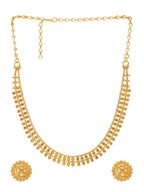 Ruby Raang Golden Necklace with Studs | Grocsy