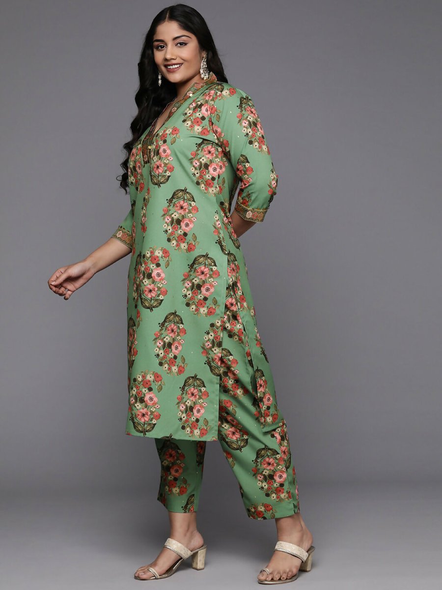 Ahalyaa Women's Traditional wear Kurta Set - Green | Grocsy