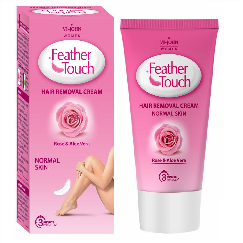 VI-JOHN Feather Touch Rose & Aloevera Hair Removal Cream for Women for Normal Skin, Suitable for Legs, Underarms, Bikini Line, Arms | Grocsy