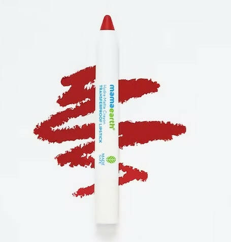 Mamaearth Hydra-Matte Crayon Transferproof Lipstick Raspberry Red | Grocsy