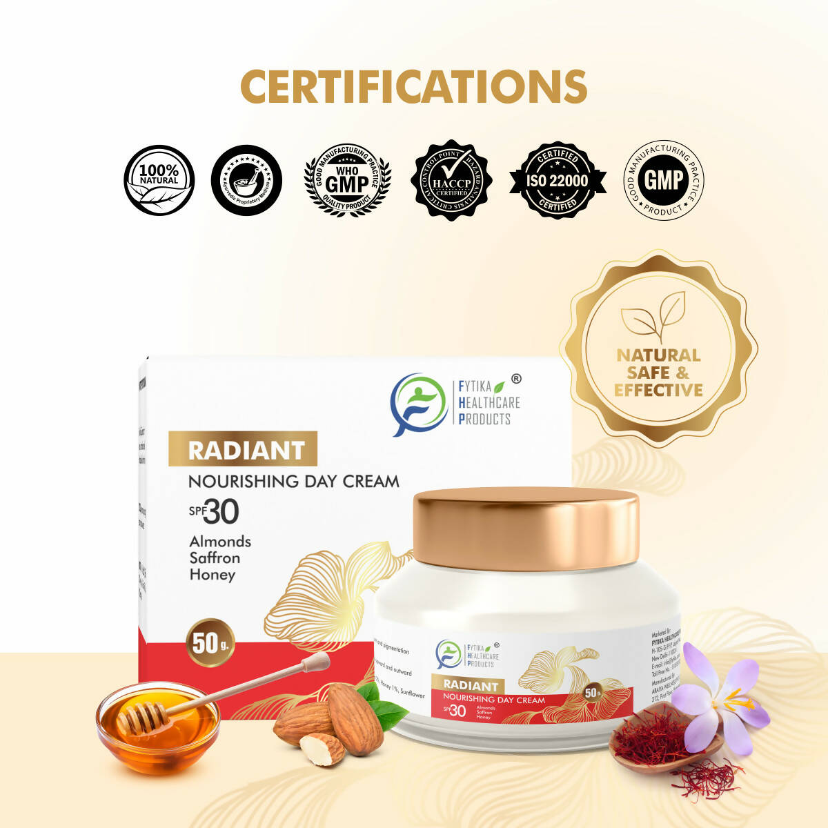 Fytika Radiant Nourishing Day Cream with Saffron, Almonds and Honey with SPF30 | Grocsy