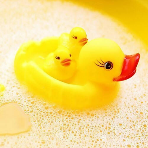 ToysBuddy Baby Bathing Rubber Squeaky Ducks Floating Play Water Pool Tub Toys (Yellow) | Grocsy