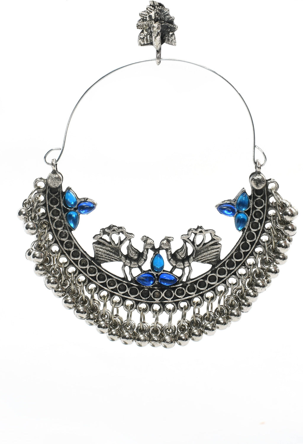 Mominos Fashion Johar Kamal Peacock Design Chandbali Earrings For Women