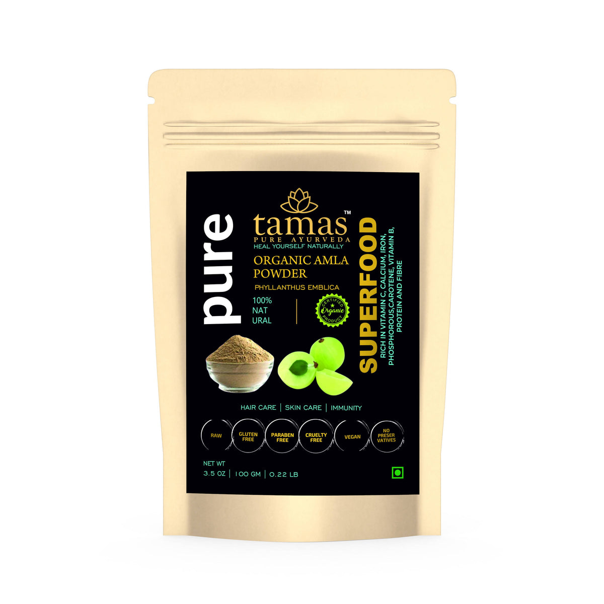 Tamas Pure Ayurveda Superfood Organic Amla Powder | Grocsy