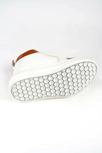 Tiny Bugs For Boys & Girls Mid Top Sneakers - White & Tan | Grocsy