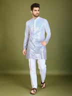 Vastranavya Ombre Purple Premium Real Georgette Thread Sequence & Embroidery work Kurta | Grocsy