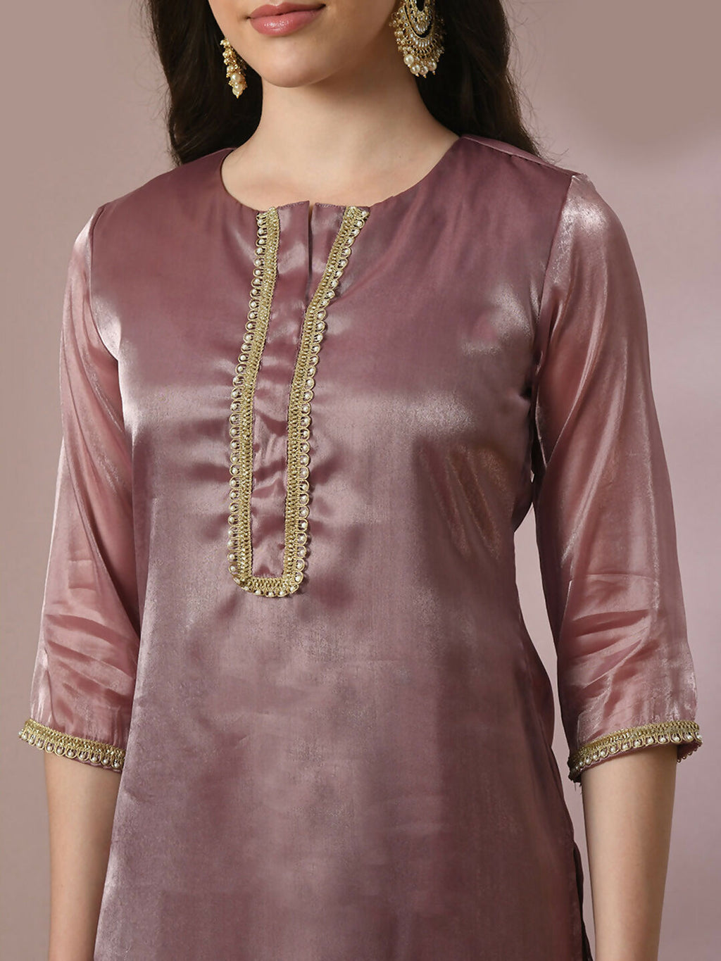 Myshka Women's Brown Solid Straight Party Kurta Set | Grocsy