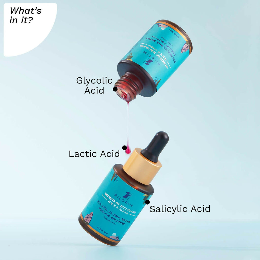 Pilgrim 25% AHA, 2% BHA, 5% PHA Peeling Solution | Grocsy