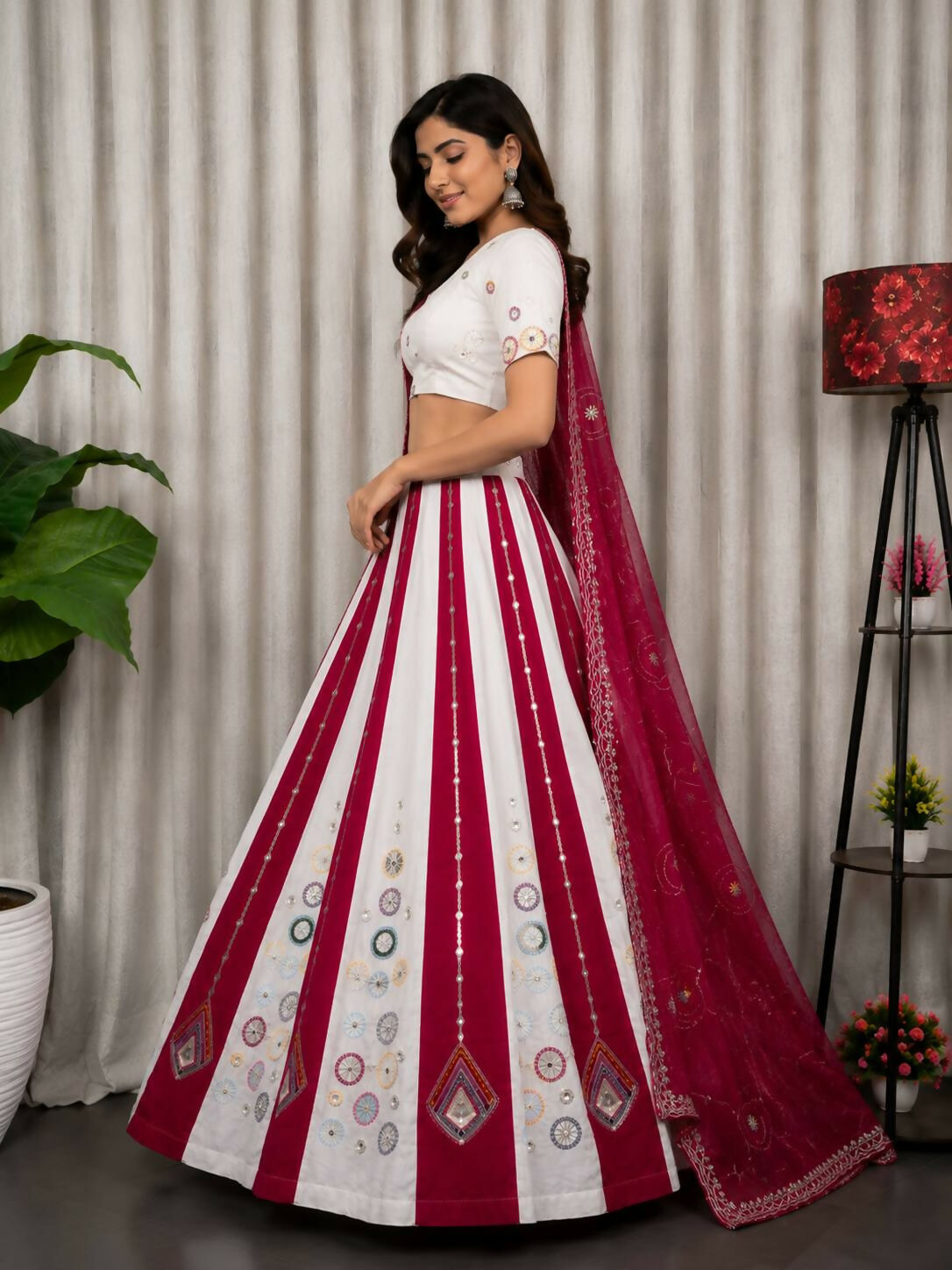 Lehenga Mart White Designer Navratri Lehenga Choli for Women | Grocsy