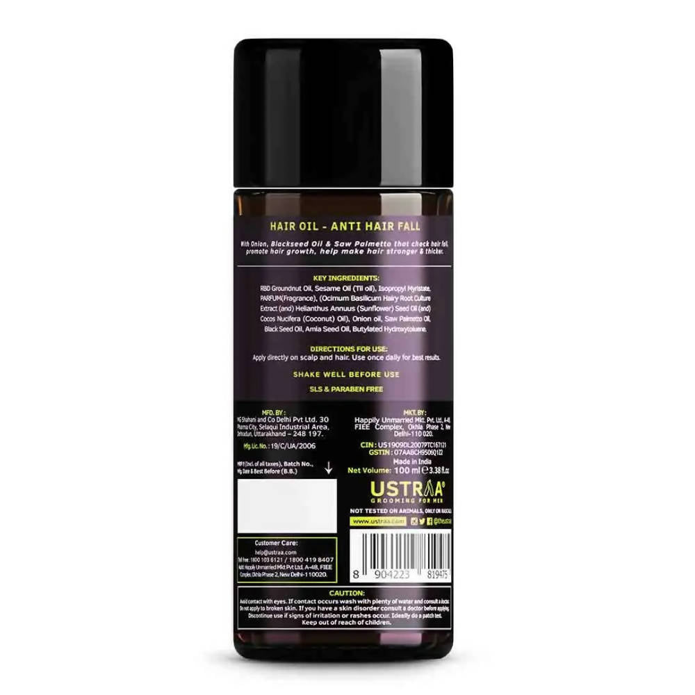Ustraa Hair Oil Anti Hair Fall With Onion & Blackseed | Grocsy