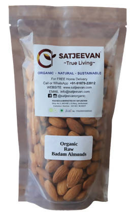 Satjeevan Organic Raw Badam Almonds | Grocsy