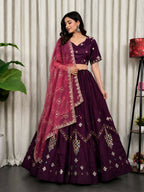 Lehenga Mart Purple Designer Navratri Lehenga Choli for Women | Grocsy