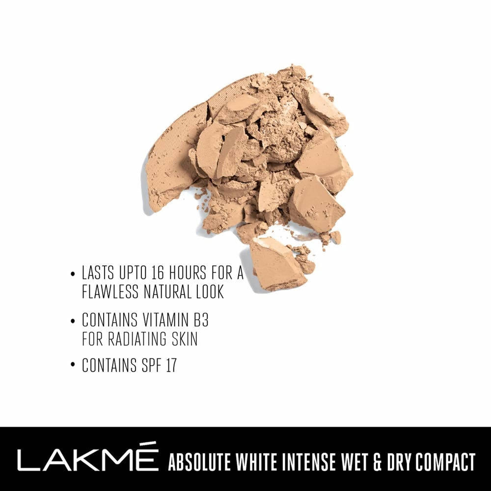 Lakme Absolute White Intense Wet and Dry Compact - Beige Honey | Grocsy