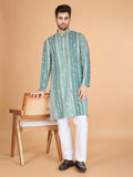 Vastranavya Pista Exclusive Festival Wear Pure Viscose Rayon Sequence & Foil Mirror Heavy Embroidered Work Kurta | Grocsy