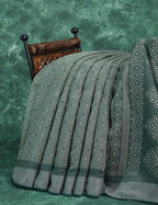 Mauve Green Colour Diamond Printed Semi Chanderi Saree By Gayathri Reddy Designer Studio | Grocsy