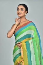 Exclusive Collection Beautiful Multi2 Pure Cotton Woven Handloom Saree With Running Blouse Piece | Grocsy