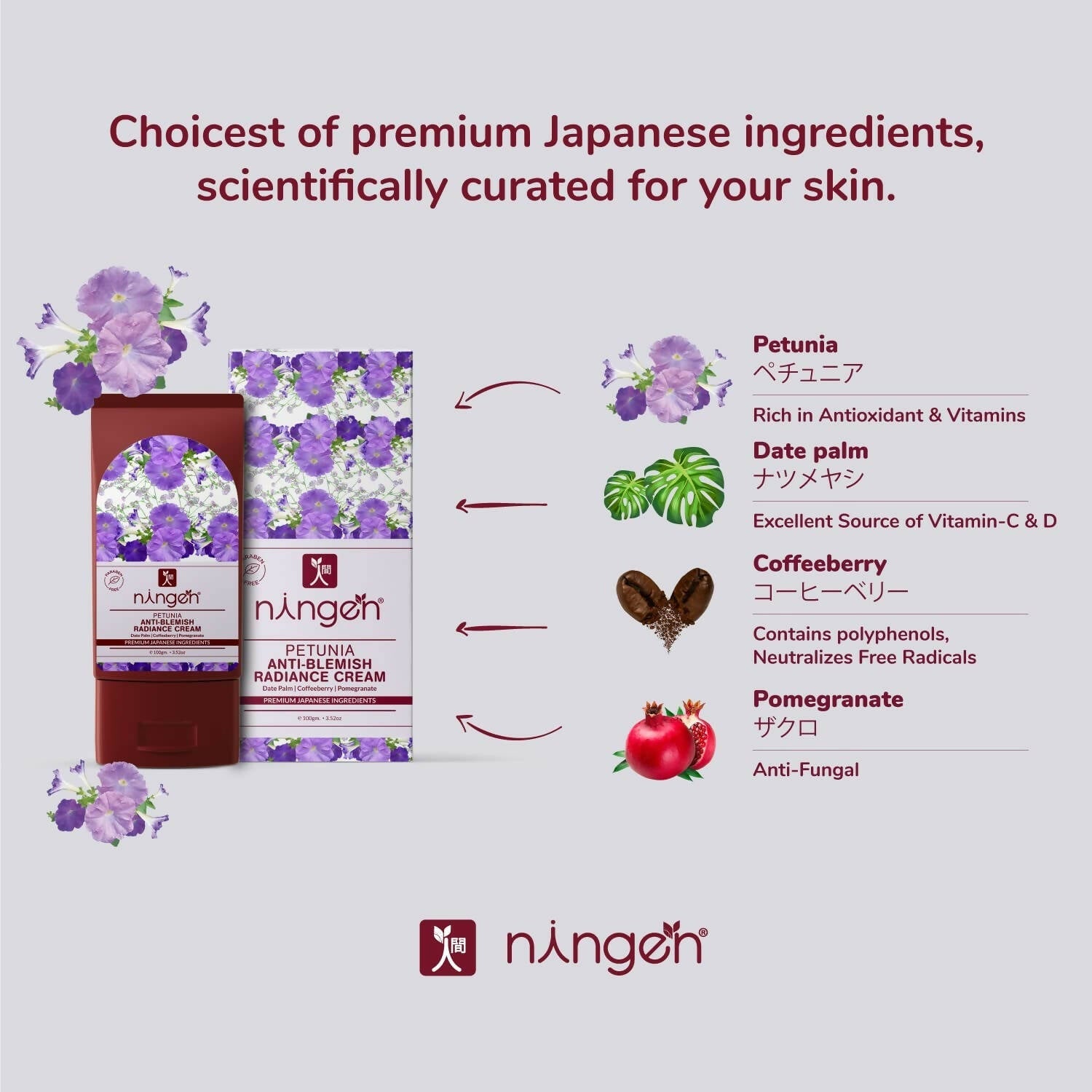 Ningen Petunia Anti-Blemish Radiance Cream | Grocsy