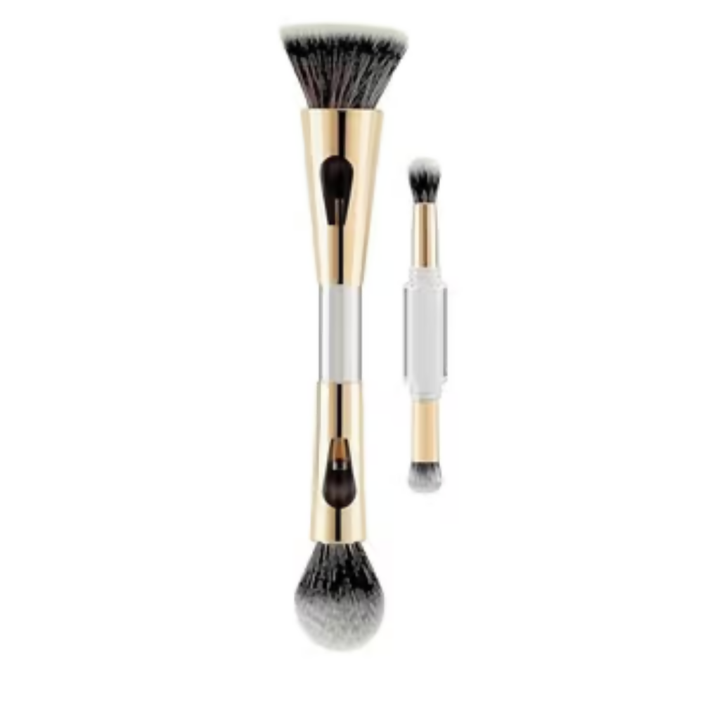 Bronson Professional 4 in 1 Travel Brush Foundation Brush, Powder Brush, Eyeshadow Brush, Flat Brush | Grocsy