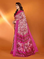 PR Fashion Pink Kota Doria Printed Saree | Grocsy