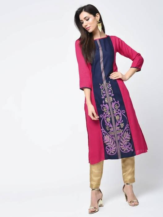 Aniyah Rayon Block Printed Latest Straight Kurta (AN-118K) | Grocsy
