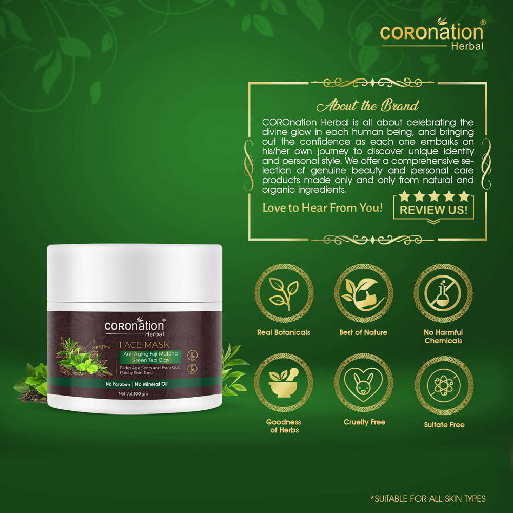 Coronation Herbal Anti Aging Fuji Matcha Green Tea Clay Face Mask | Grocsy