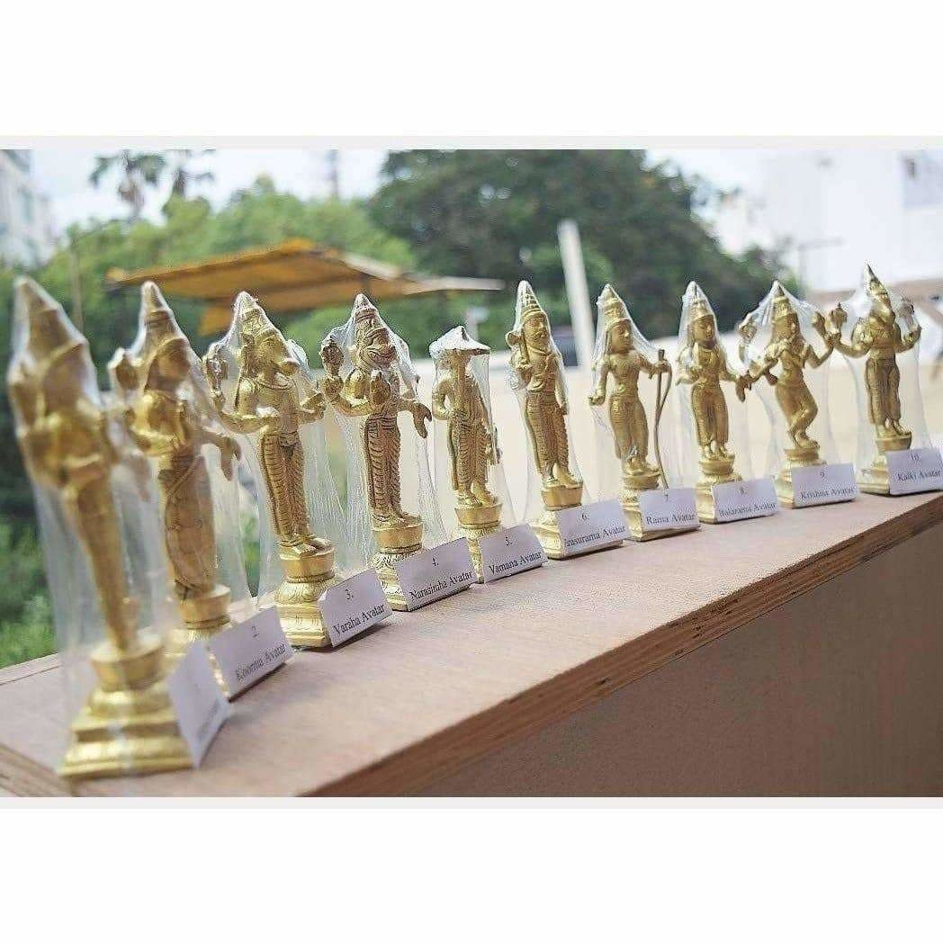 Dasavathara 10 Avathara's of Lord Vishnu-Brass Statue Set | Grocsy
