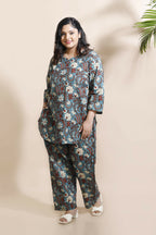 Breathables Blue Kalamkari Kurta & Pant Cotton Co-Ord Set | Grocsy