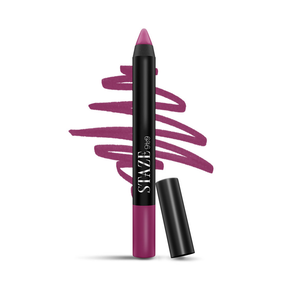 Staze 9 To 9 Pout On Matte And Smudgeproof Lip Crayon - 12 Fine Wine | Grocsy