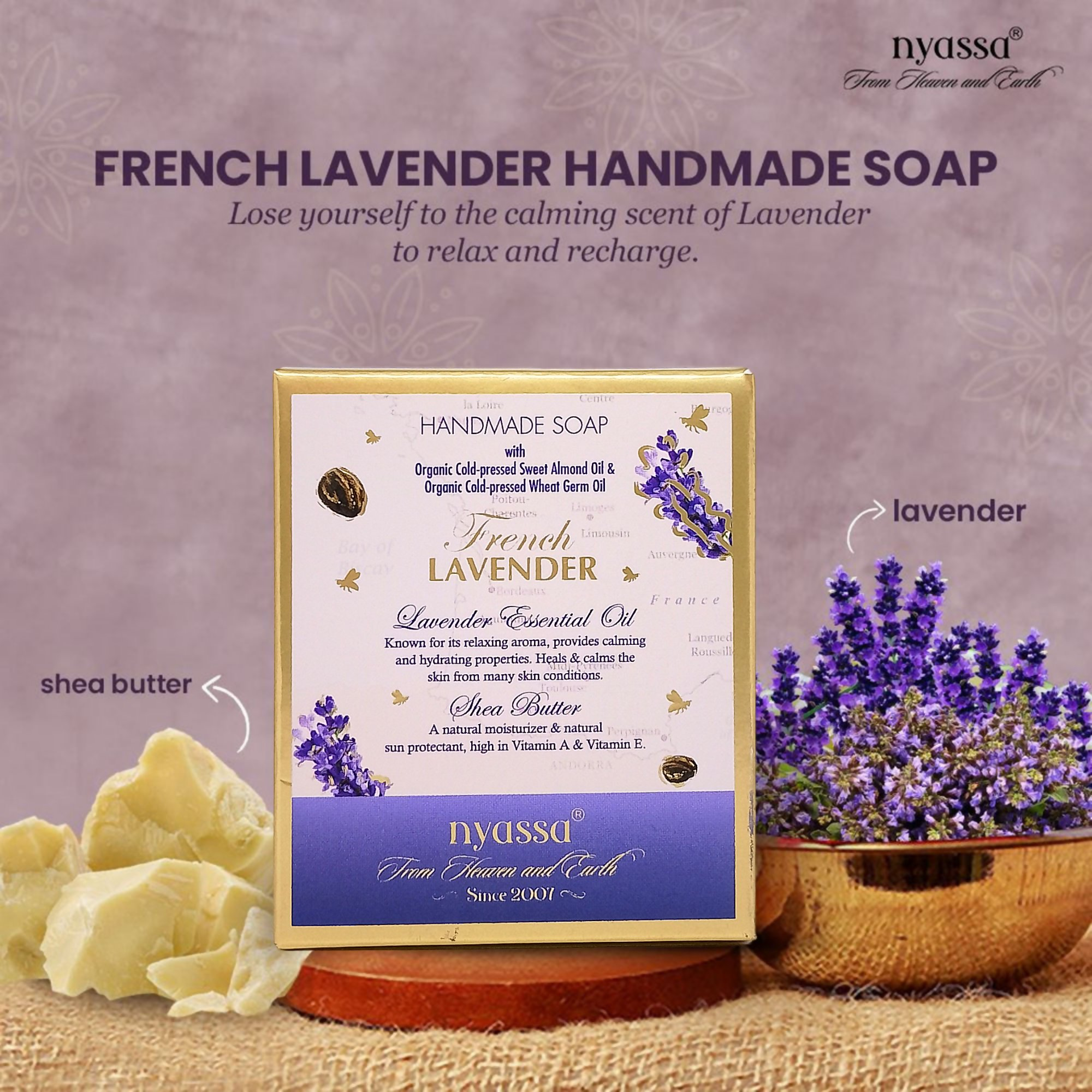 Nyassa Luxurious French Lavender Handmade Soap | Grocsy