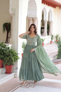 Joban Fashion Pista Readymade Kurta Set With Sequence embroidery Work | Grocsy