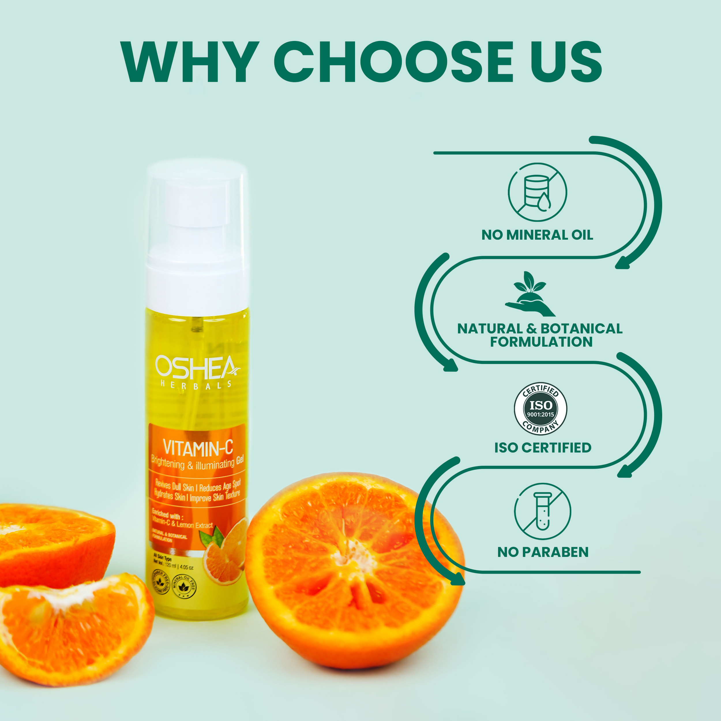 Oshea Herbals Vitamin C Brightening Face Gel | Grocsy