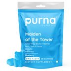 Purna Gummies Biotin Blueberry Flavour Gummies with Vitamin B 12 for Stronger Hair and Nails | Grocsy