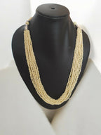 Inhanns Bloom Handmade Beaded Only Necklace - 12 Layers - Cream Necklace | Grocsy