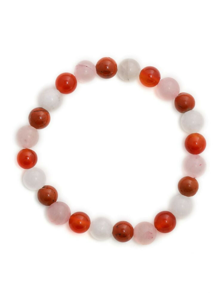 Red Carnelian, Amathyst Beads Bracelet - Ruby Raang | Grocsy