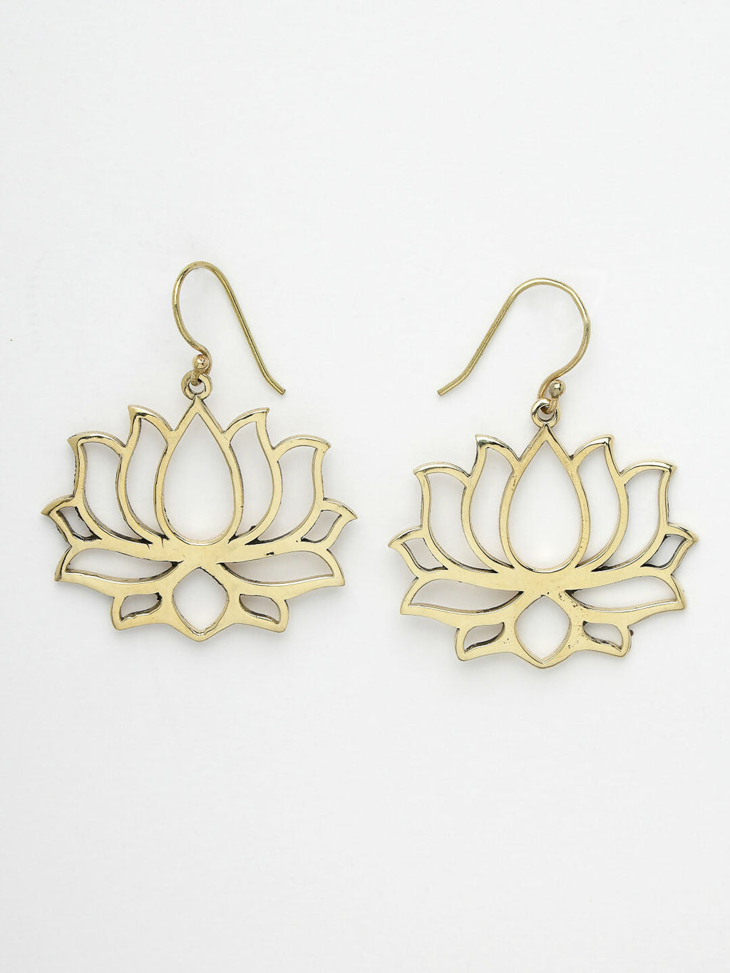 NVR Women Lotus Shaped Gold-Polished Earrings | Grocsy