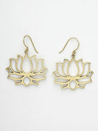 NVR Women Lotus Shaped Gold-Polished Earrings | Grocsy