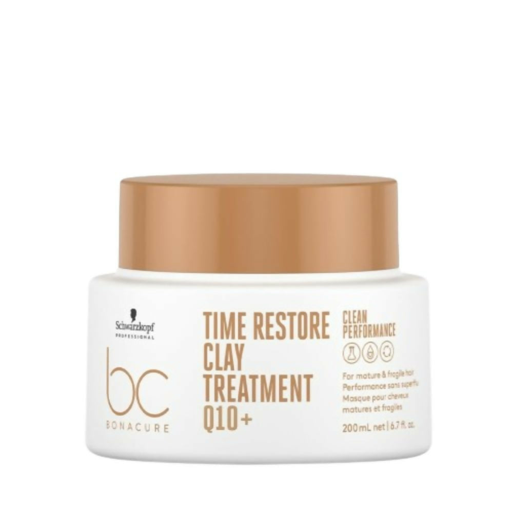 Schwarzkopf Professional Bonacure Time Restore Clay Treatment Q10+ Hair Mask | Grocsy