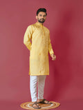 Yellow Men's Kurta with Pajama for Haldi by Infinity Export | Grocsy