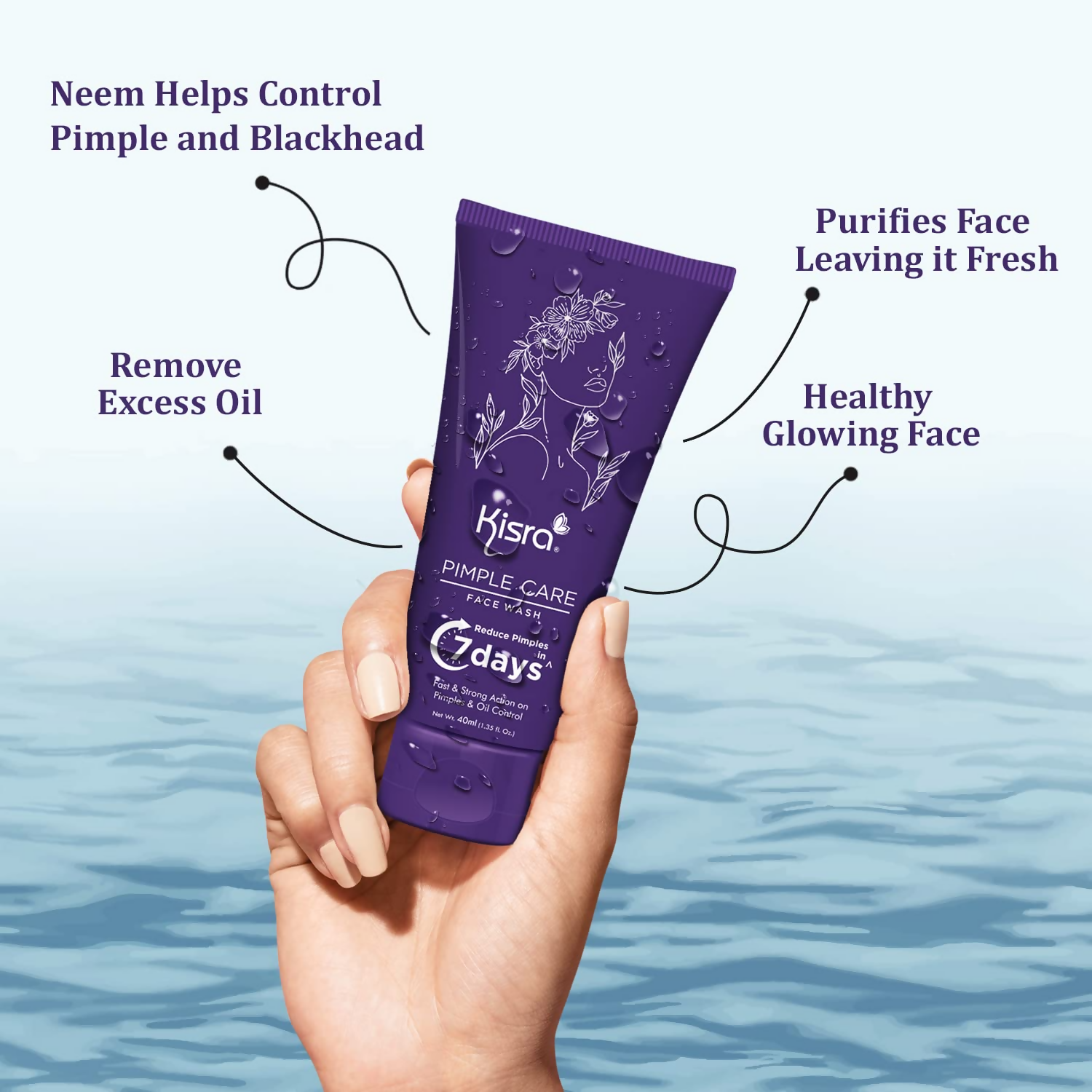 Kisra Pimple Care Face Wash with Tea Tree & Neem | Grocsy