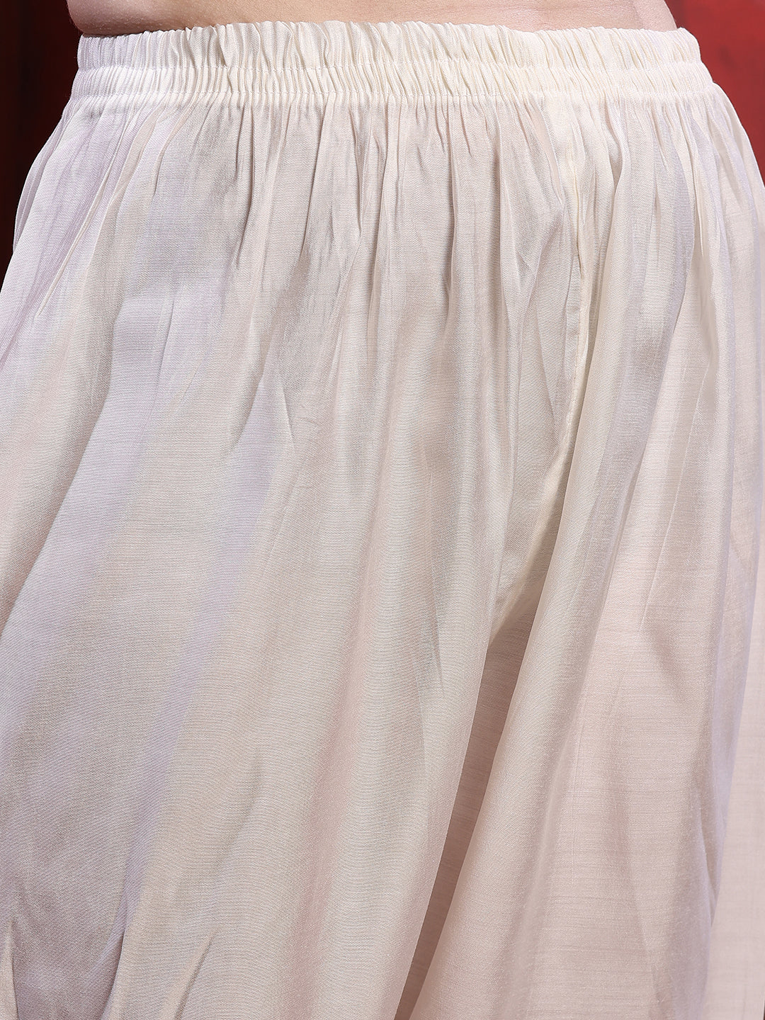 Sequinned & Thread Embroidered Kurta With Pant & Embroidered Dupatta, White - Hiral Fashion | Grocsy