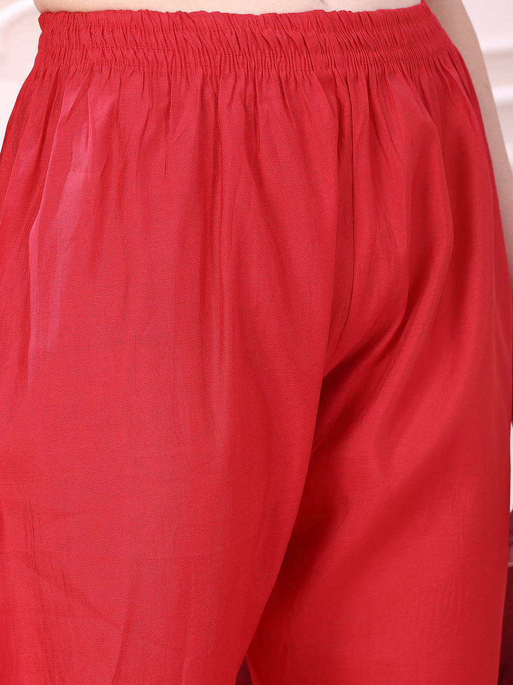 Hem Embroidered Kurta With Pant & Embroidered Dupatta, Pink - Hiral Fashion | Grocsy