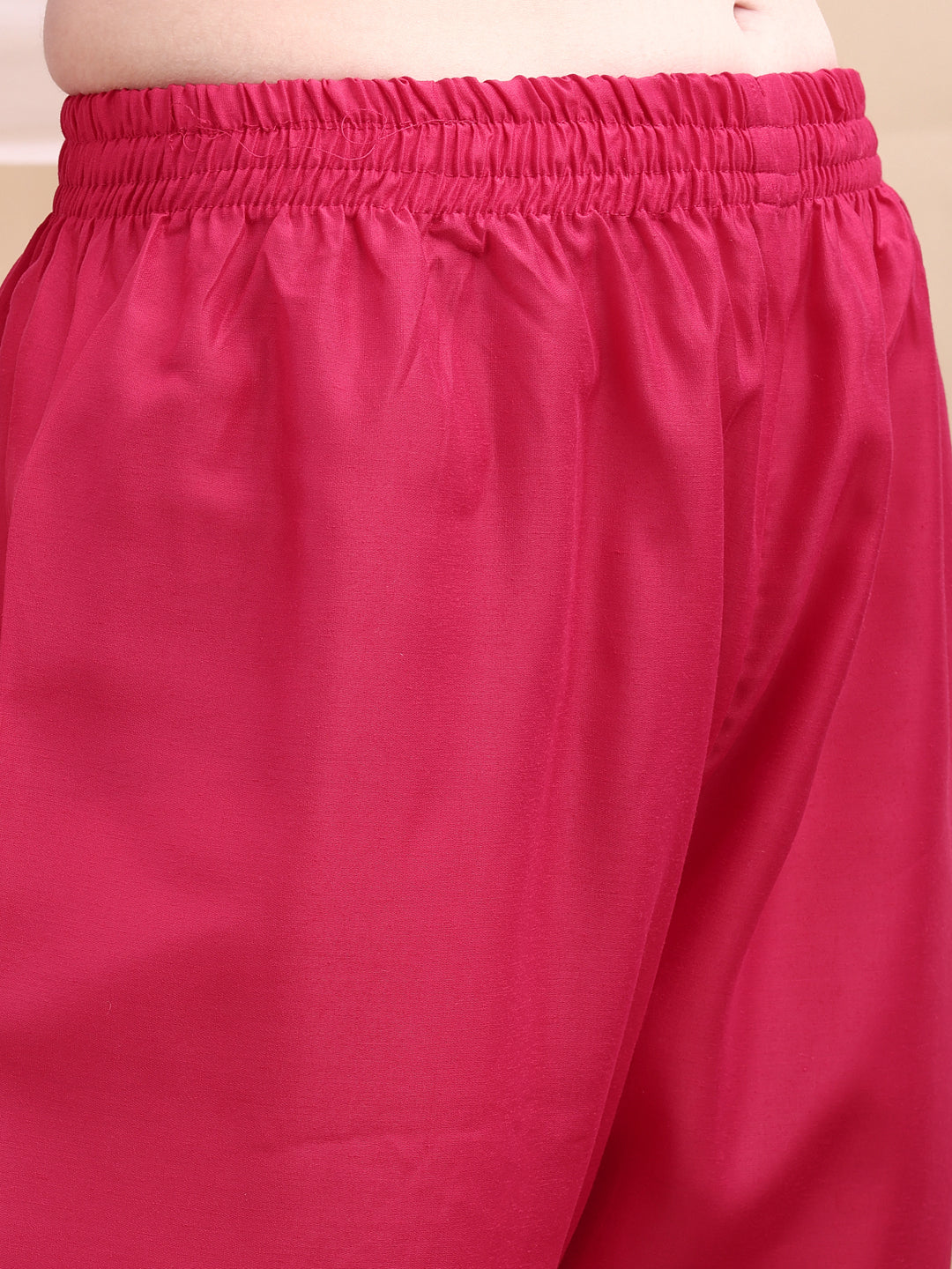 Embroidered Kurta With Pant & Printed Organza Dupatta, Pink - Hiral Fashion | Grocsy