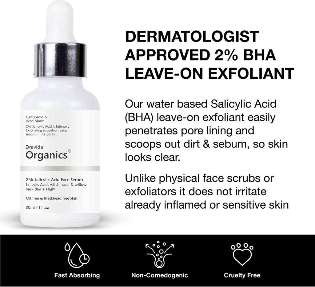 Dravida Organics 2% Salicylic Acid Serum | Grocsy