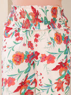 Janasya Light Cotton Floral A-Line Kurta Set | Grocsy