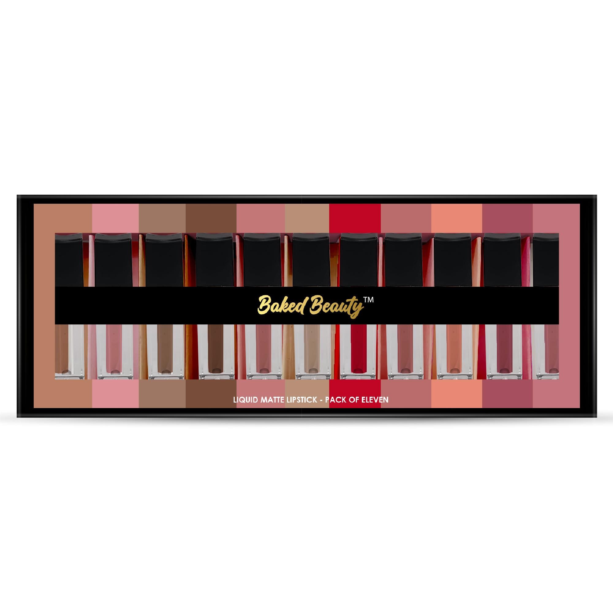 Baked Beauty Liquid Matte Lipstick Set (Set of 11) | Grocsy